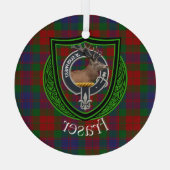 Fraser Scottish Clan Tartan & Crest ガラスオーナメント (裏面)