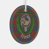 Fraser Scottish Clan Tartan & Crest ガラスオーナメント (正面右)