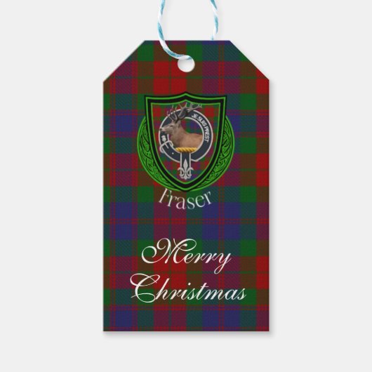 Fraser Scottish Clan Tartan & Crest ギフトタグ (正面)