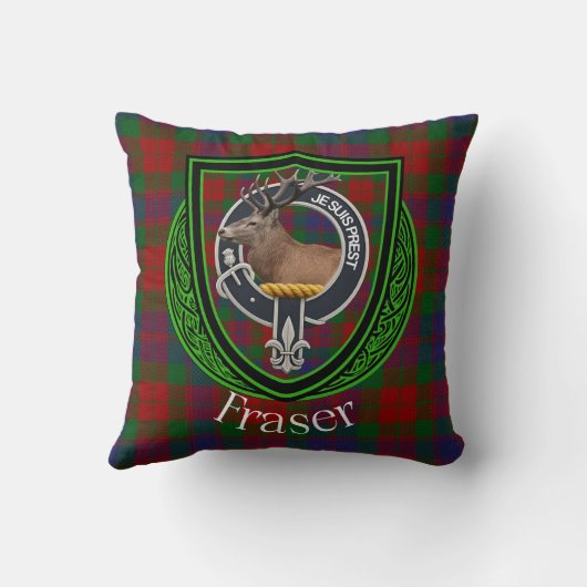 Fraser Scottish Clan Tartan & Crest クッション (裏面)
