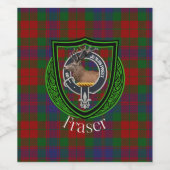 Fraser Scottish Clan Tartan & Crest ワインラベル (シングルラベル)
