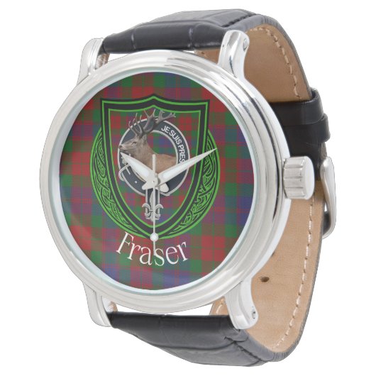 Fraser Scottish Clan Tartan & Crest 腕時計 (アングル)