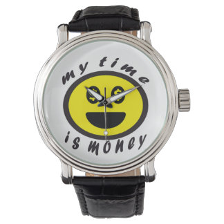 frases  positivas emoji my time is money 腕時計