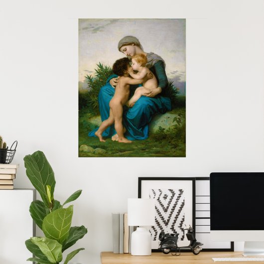 Fraternal Love by William Adolphe Bouguereau ポスター (ホームオフィス)