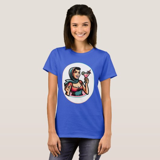 Frau mit Cocktail  Tシャツ (正面フル)