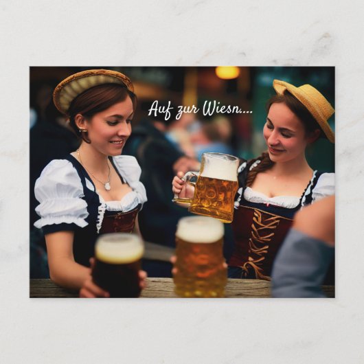 Frauen auf dem Oktoberfest. O'Zapft is! ポストカード (正面)
