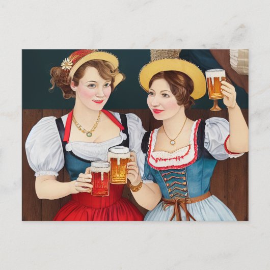 Frauen auf dem Oktoberfest. O'Zapft is! ポストカード (正面)