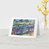 Frazierの谷のアンガスの元の挨拶の水彩画 カード (黄色い花)