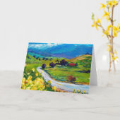 Frazierの谷の春5 x 7挨拶状 カード (黄色い花)