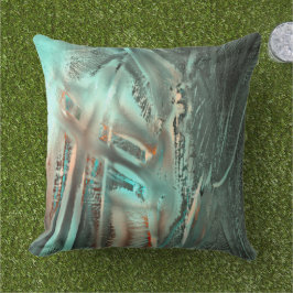 Freak灰色がかったシアンのテクスチャと粗いデジタル切り出し アウトドアクッション