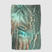 Freak灰色がかったシアンのテクスチャと粗いデジタル切り出し ゴルフタオル (正面)