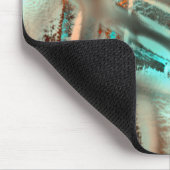 Freak灰色がかったシアンのテクスチャと粗いデジタル切り出し マウスパッド (コーナー)