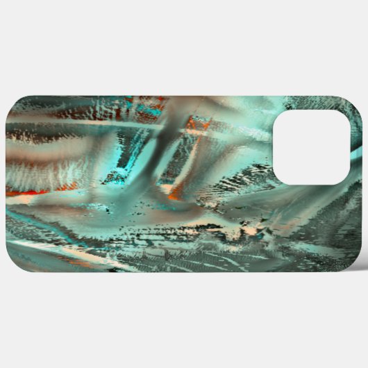 Freak灰色がかったシアンのテクスチャと粗いデジタル切り出し Case-Mate iPhoneケース (裏面 (横))