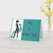 Freakinの女性のためのすばらしい第40バースデー・カード カード (黄色い花)