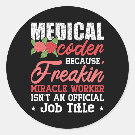 FreakinアシスタントICDコーディングによるMedical Coder ラウンドシール (正面)