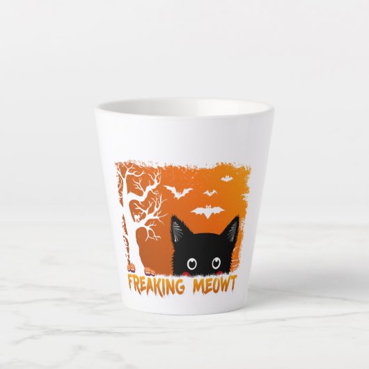 Freaking Meowt カフェラテマグ (正面)