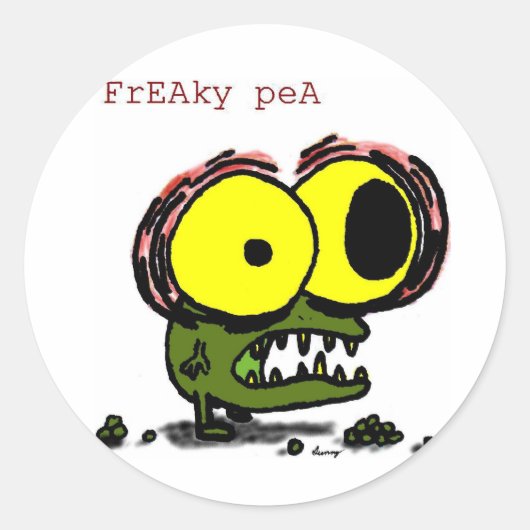Freaky Peaスタンプ ラウンドシール (正面)