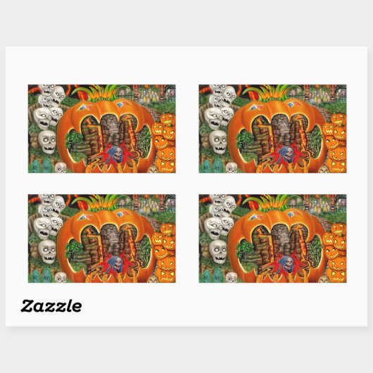 FREAKY TIKI墓 長方形シール (シート)