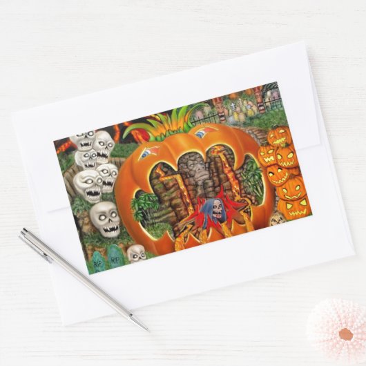 FREAKY TIKI墓 長方形シール (封筒)