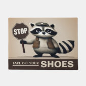 Frecher Waschbär Schuhe ausziehen sauberes Haus ドアマット (正面)