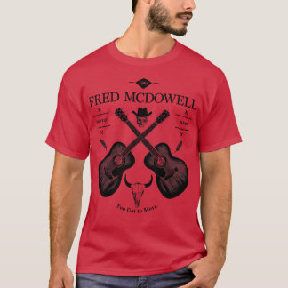 Fred McDowellアコースティックギターロゴ Tシャツ