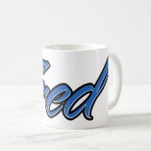 Fred Vorname Name blue Tasse Kaffeetasse コーヒーマグカップ (正面右)