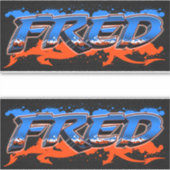 Fred Vorname Name Graffiti Aufkleber Sticker シール (正面)