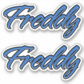 Freddy Name blue Aufkleber Sticker Stickerset シール (正面)