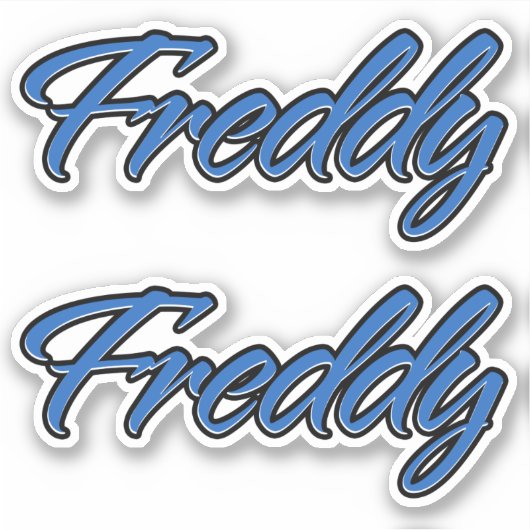 Freddy Name blue Aufkleber Sticker Stickerset シール (正面)
