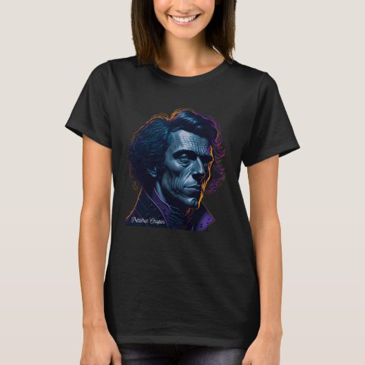 Frederic Chopin Portrait Pianist Composer Illustra Tシャツ (正面)