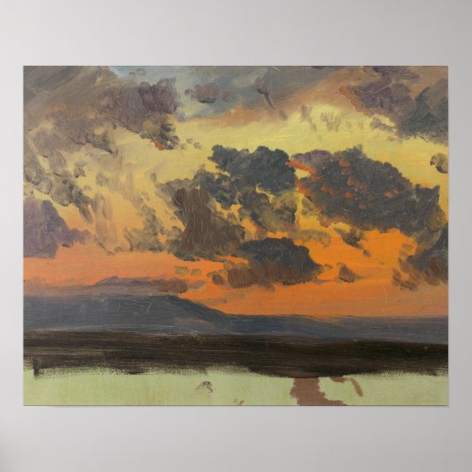 Frederic Edwin Church – ジャマイカ,サンセットの空 ポスター (正面)