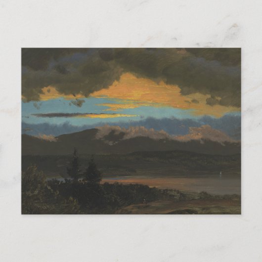 Frederic Edwin Church – ハドソンを横切る夕日 ポストカード (正面)