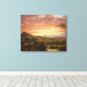 FREDERIC EDWIN CHURCH - A COUNTRY HOME - 1854 - キャンバスプリント (インサイチュ (ウッドフロア))