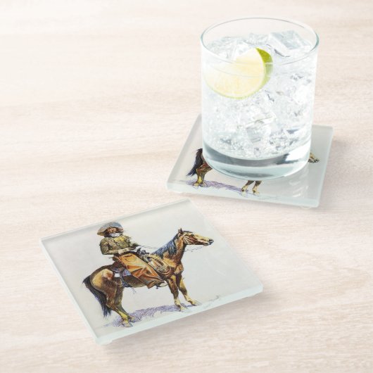Frederic Remingtonによるアリゾナカウボーイウェスタンアートコレクション ガラスコースター (アングル)