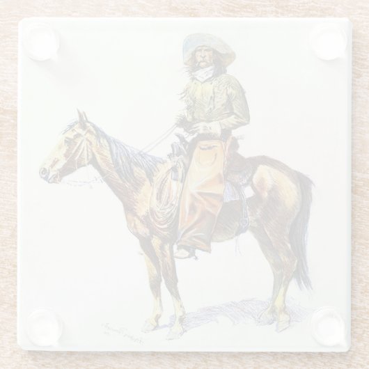 Frederic Remingtonによるアリゾナカウボーイウェスタンアートコレクション ガラスコースター (裏面)