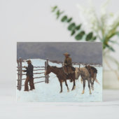 Frederic Remingtonによるカウボーイ秋 サンキューカード (スタンド正面)