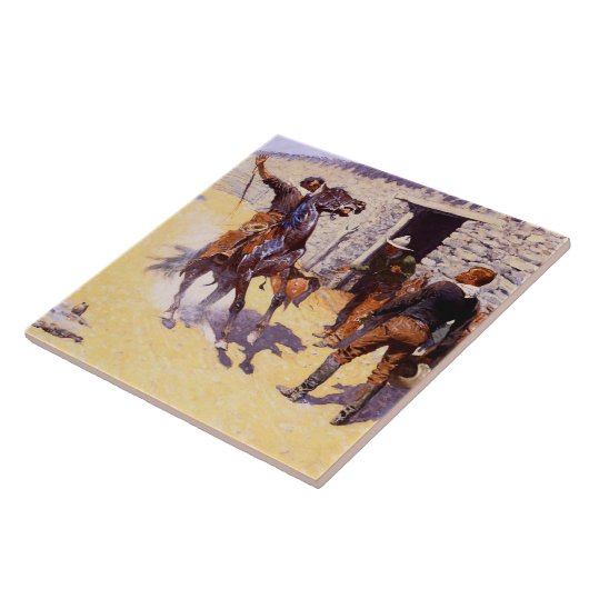 Frederic Remingtonの「The Apaches – アラーム」 タイル (側面)