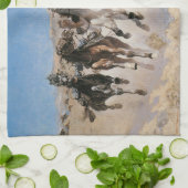 Frederic Remington、ヴィンテージ・カウボーイズによりマウント解除 キッチンタオル (折り畳み)