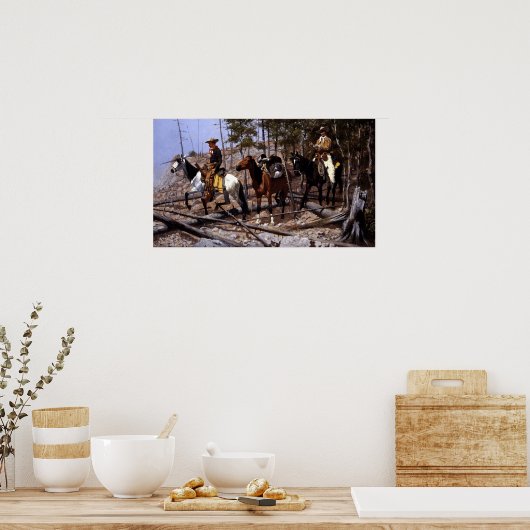 Frederic Remington Prospecting for Cattle Range ポスター (キッチン)