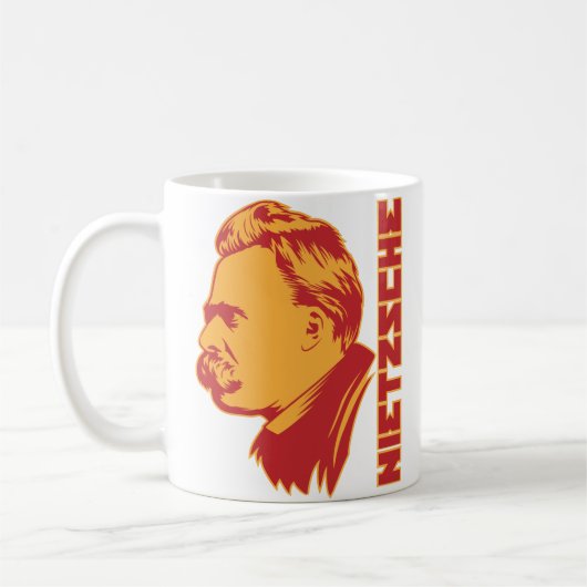 Frederich Nietzscheのポートレートのマグ コーヒーマグカップ (左)