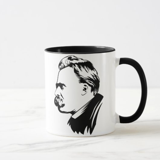 Frederich Nietzscheのポートレートのマグ マグカップ (右)