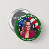 Frederickの市長2013年のための投票キャロルHirsch 缶バッジ (正面&裏面)