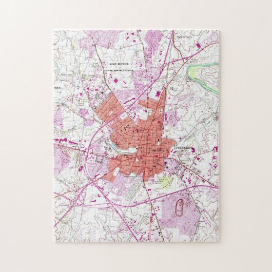 Frederickメリーランド(1953年) 2のヴィンテージの地図 ジグソーパズル (縦)