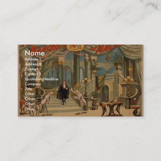 Frederick Bancroft、「手品師のPalace 名刺 (正面)