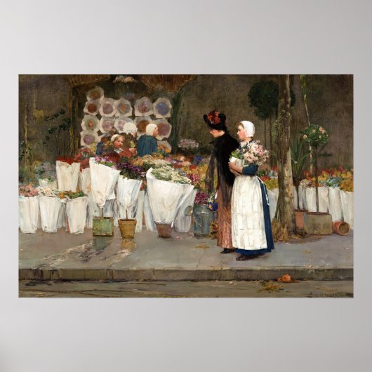 Frederick Childe Hasssamによる花屋で ポスター (正面)