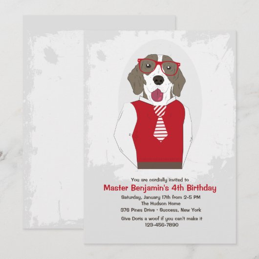 Frederick Dog Invitation 招待状 (正面/裏面)