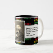FREDERICK DOUGLASS | 黒人の歴史の引用 聖句 ツートーンマグカップ (正面右)