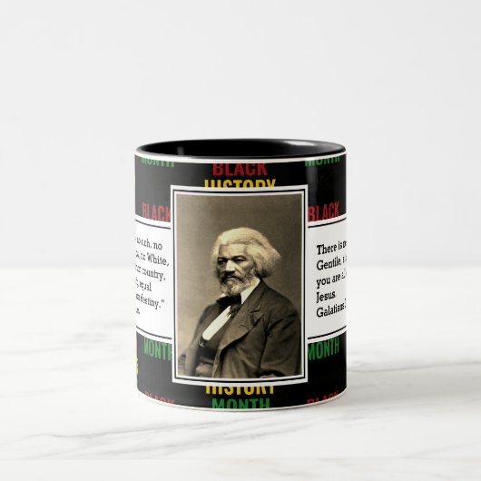 FREDERICK DOUGLASS | 黒人の歴史の引用 聖句 ツートーンマグカップ (中央)