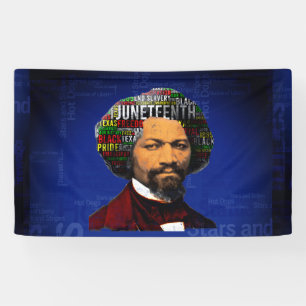 Frederick Douglass c1860s, Junefech Word Cloud 横断幕
