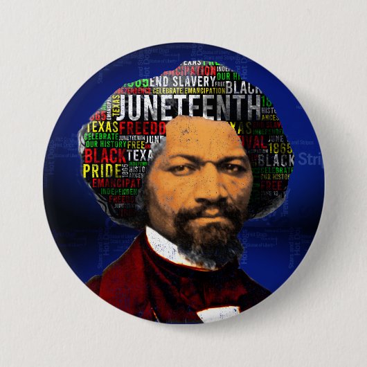 Frederick Douglass c1860s、Junethe Word Cloud 缶バッジ (正面)